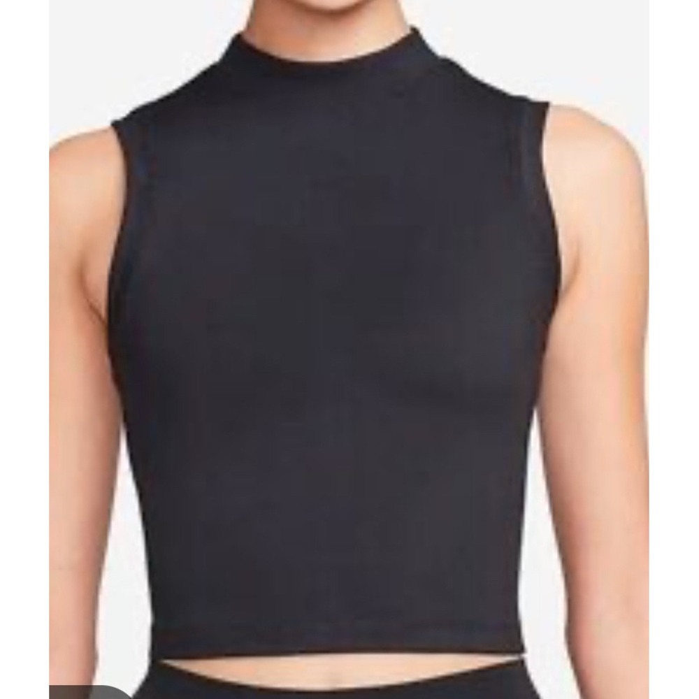 Lanston Revolve Black Sleeveless SportsMicro Rib Crop Tank Top Minimalist L EUC